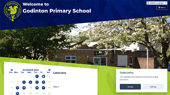 Godinton Primary website screenshot